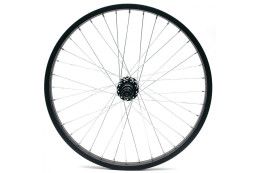 Колесо 20" БМХ, заднее, обод МХ-25, алюминиевый сплав, цвет черный, втулка JY-S01F 36H M14*175, под трещотку, крепление на гайках