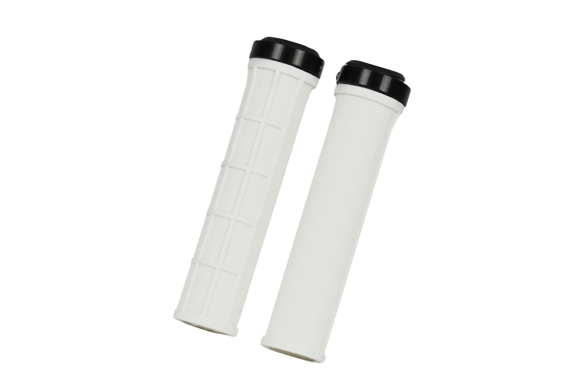 Грипсы MTB HL-G210, 130мм, с грипстопом, под шестигранник, бело-черные